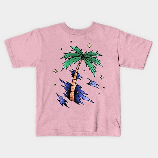 Palm Tree Kids T-Shirt by kalla